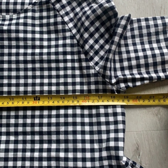 Victoria Beckham for Target plaid blue‎ top blouse size S career casual peplum - Picture 16 of 16